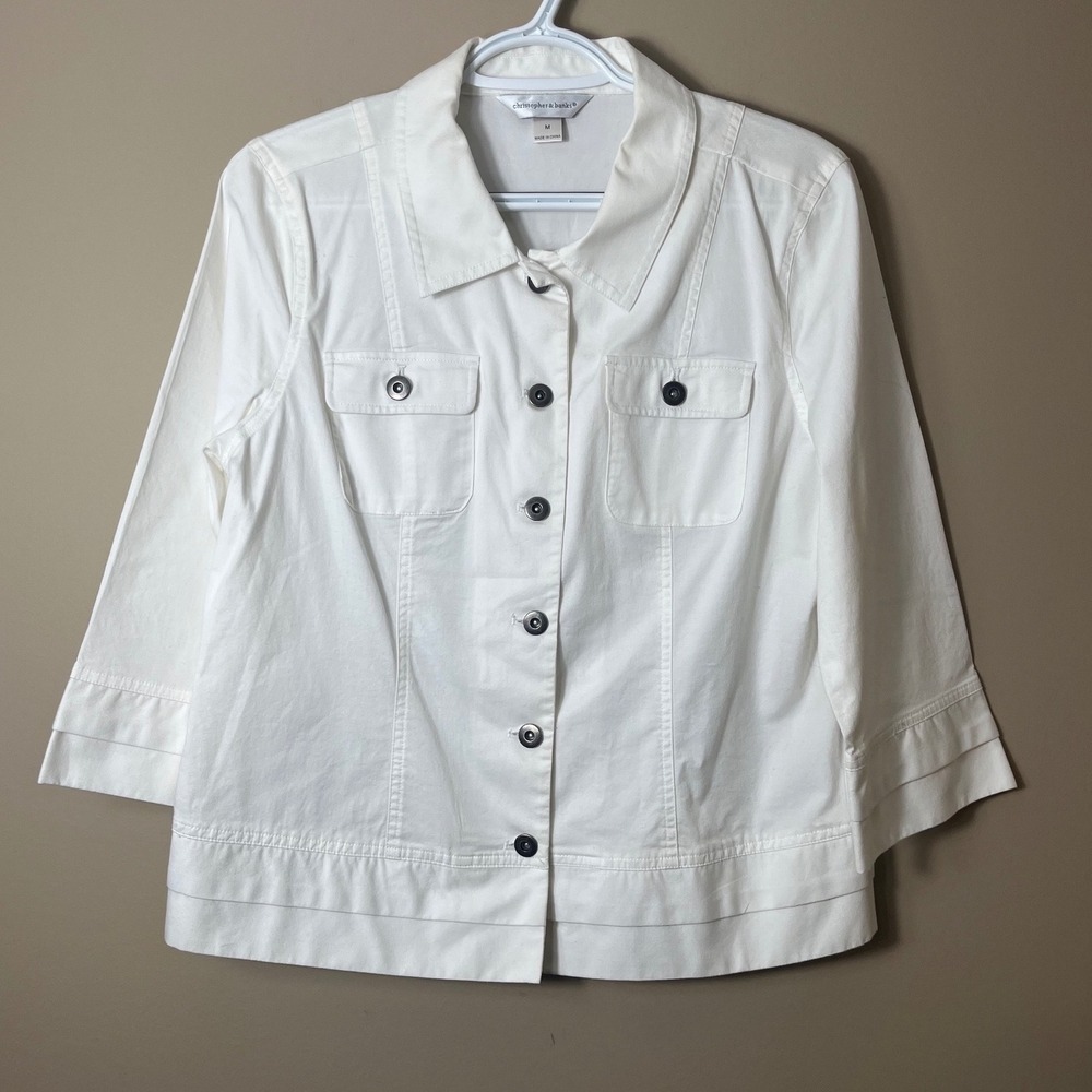 Christopher & Banks White Button-Front Jacket